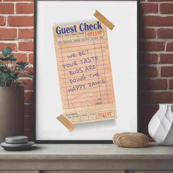 Guest Recipe, Restaurant decor, Digital Art, Instant Download, PNG & JPG, Restaurant Decor, Framed Picture Piece"