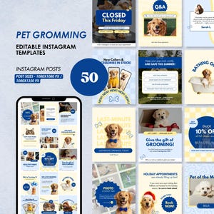 Haustierpflege Instagram Post Vorlagen, Hundefriseur Canva Posts, Haustierpflege Social Media Posts, Haustier Business Instagram Vorlagen, Hundepflege