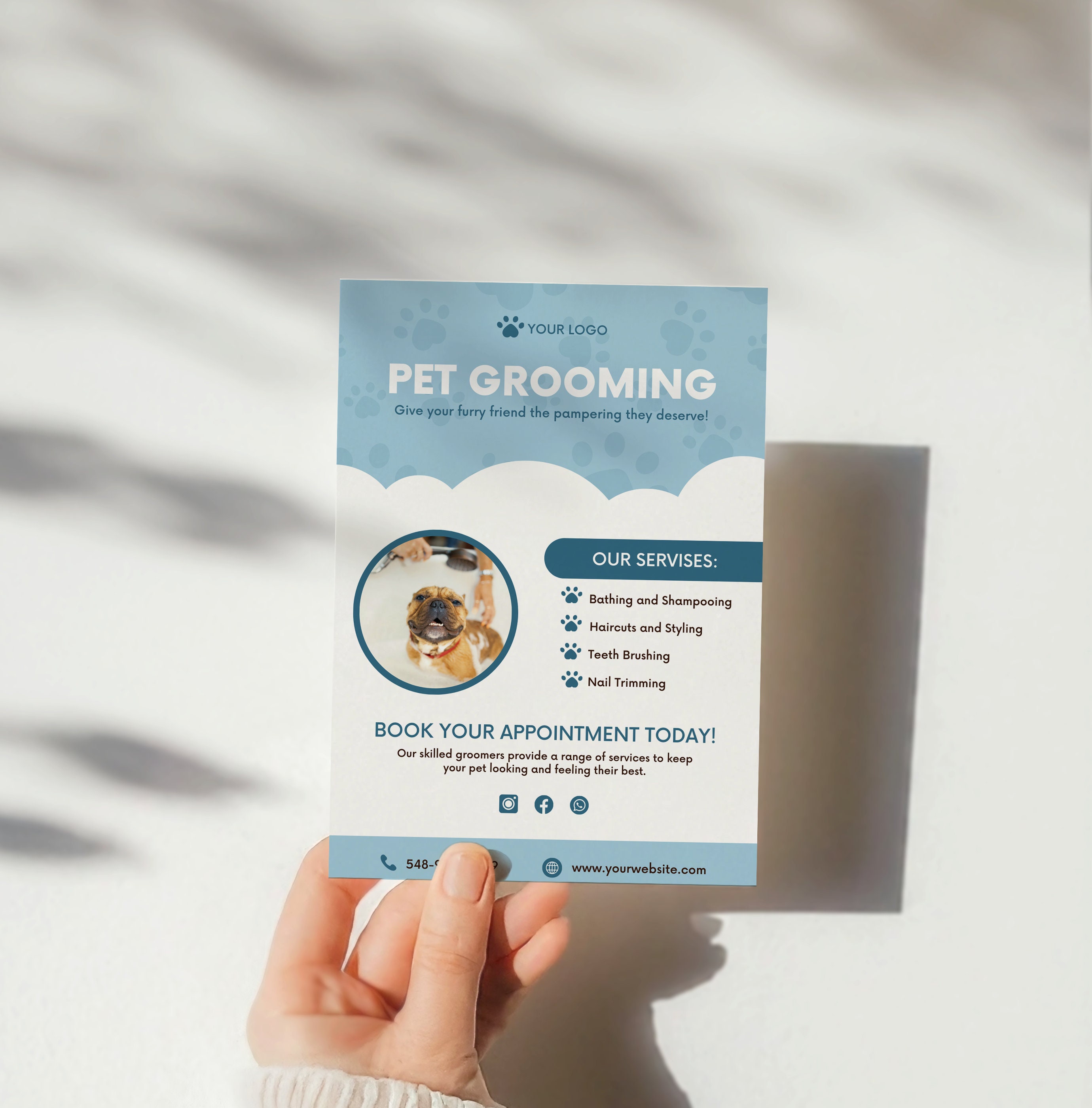Dog Grooming Flyer Template, Pet Business Flyer Template, Dog Grooming ...