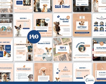Pet Grooming Instagram Templates, Social Media Canva (180)