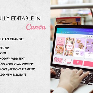 Bakery Instagram Templates, Cafe Branding Kit, Canva Editable (Digital Download) image 6
