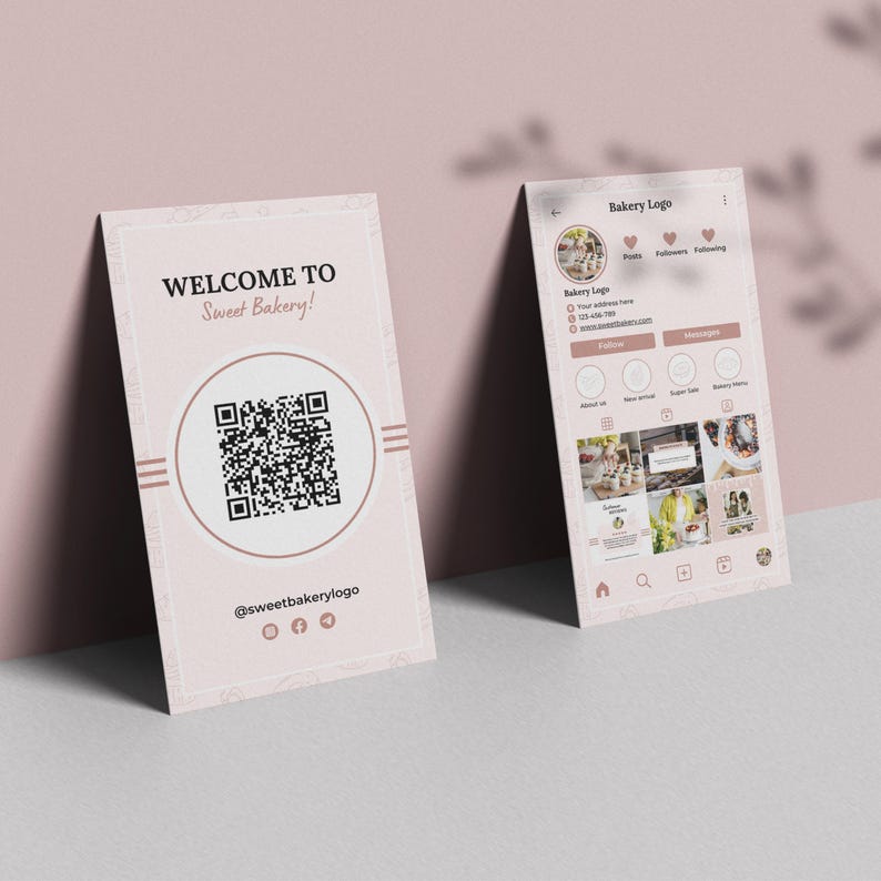 Bakery Business Card Template, QR Code, Instagram (canva Editable) - Etsy