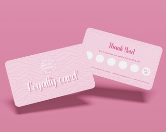 Pink Cake Loyalty Card Template: Editable Canva Design (3.5X2")
