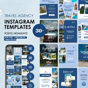 Travel Agent Instagram Templates, Travel Agency Post Templates, Travel Blogger Instagram Canva Templates, Travel Social Media, Travel Posts