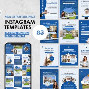 Real Estate Agent Social Media Templates, Real Estate Canva Templates, Just Listed Post Templates, Realtor Marketing Template, Real Estate