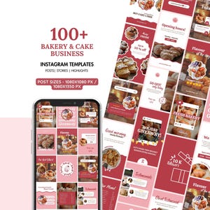 102 modèles Instagram de boulangerie, modèle Instagram de café, couvertures de produits culminants IG de boulangerie, messages de café, boulangerie, nourriture Instagram, modèles de toile