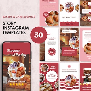 Bakery Instagram Story Templates, Cafe Instagram Template, Cake Business Social Media, Bakery Shop, Instagram Food, Canva Templates