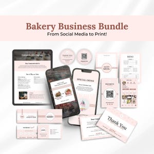 Bäckerei Business Bundle-Vorlagen, Kuchen Business Bundle, Bäckerei Visitenkarte, Bäckerei bearbeitbare Vorlagen, Bäckerei Menü, Bäckerei Branding Kit
