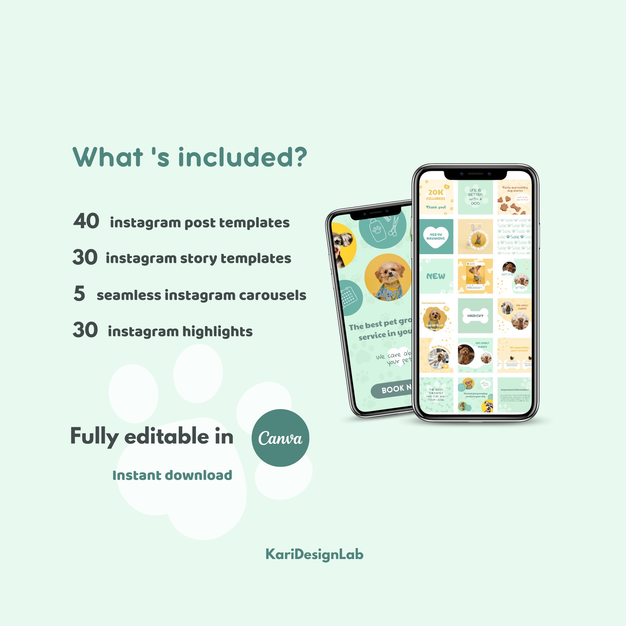 105 Dog Instagram Templates Dog Instagram Dog Groomer - Etsy