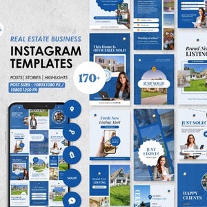 Real Estate Agent Social Media Templates, Real Estate Canva Templates, Just Listed Post Templates, Real Estate Bundle, Realtor Social Media