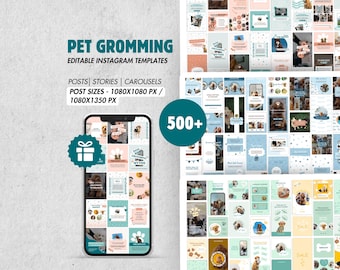Szablony na Instagram dotyczące pielęgnacji zwierząt | Ponad 500 projektów do mediów społecznościowych (Canva)