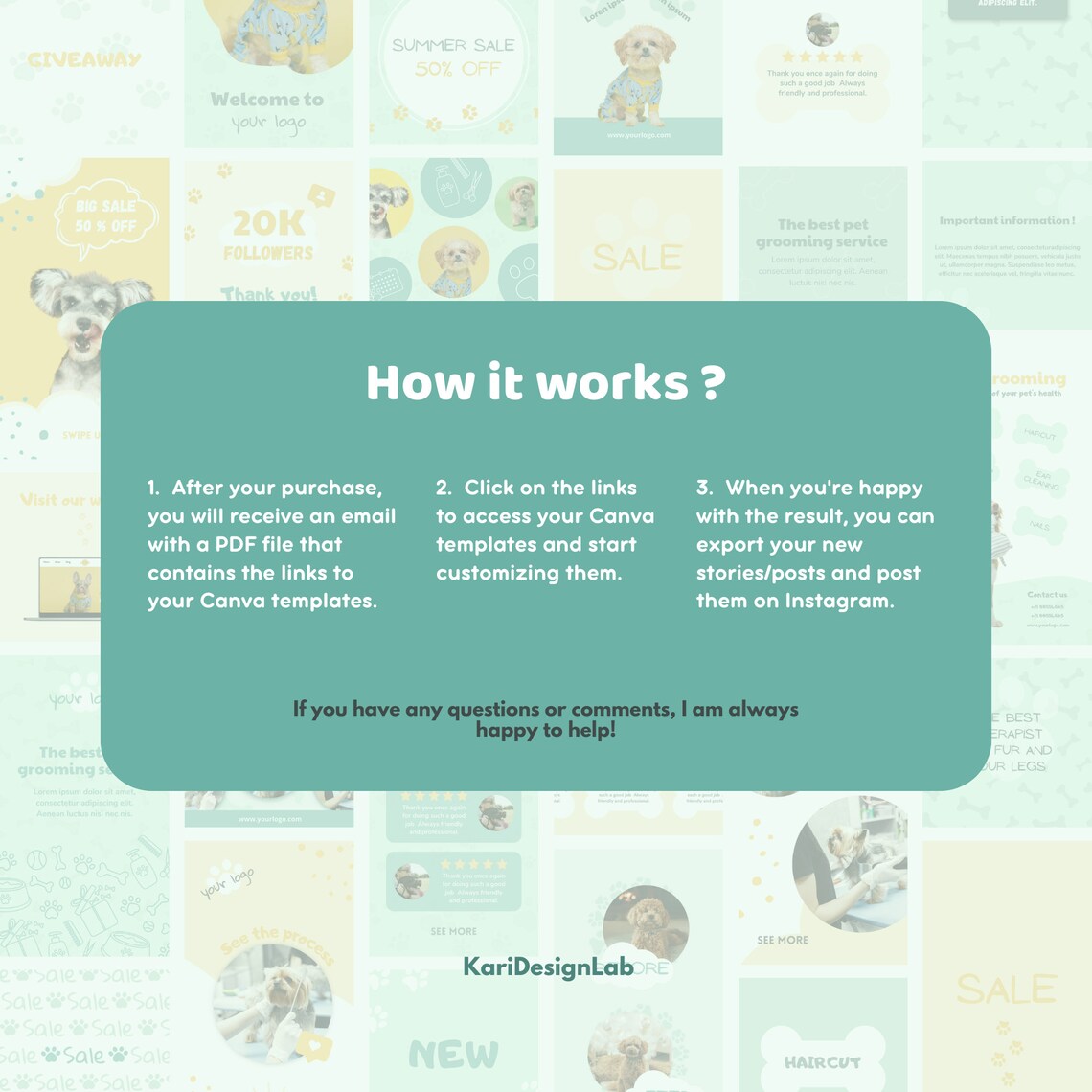 105 Dog Instagram Templates Dog Instagram Dog Groomer Etsy
