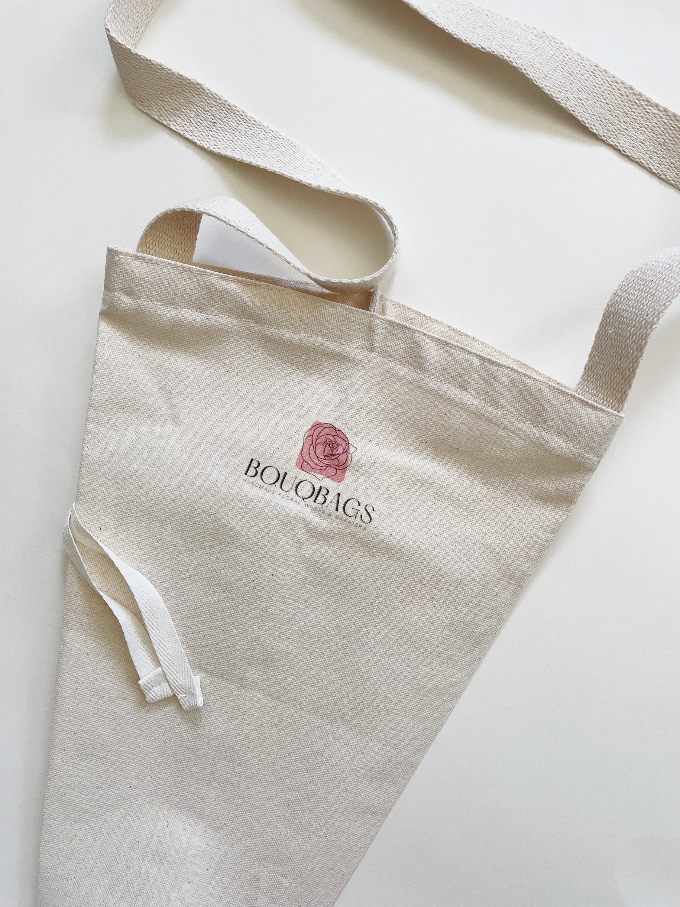 Canvas Flower Satchel, Bouquet Carrier Wrap, Florist Flower Tote