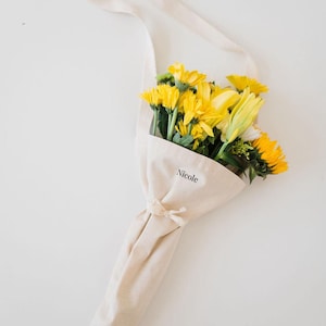 Personalized Flower Tote, Valentines Day Gift for Her