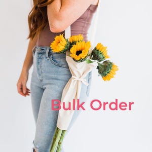 Bulk Order Canvas Flower Satchel, Bouquet Carrier Wrap, Florist Flower Tote Bag, Gift Bag, Harvest Bag, Flower Swaddle, Gardening Gift Decor