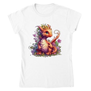 Dragon Floral: Classic Womens Crewneck T-shirt