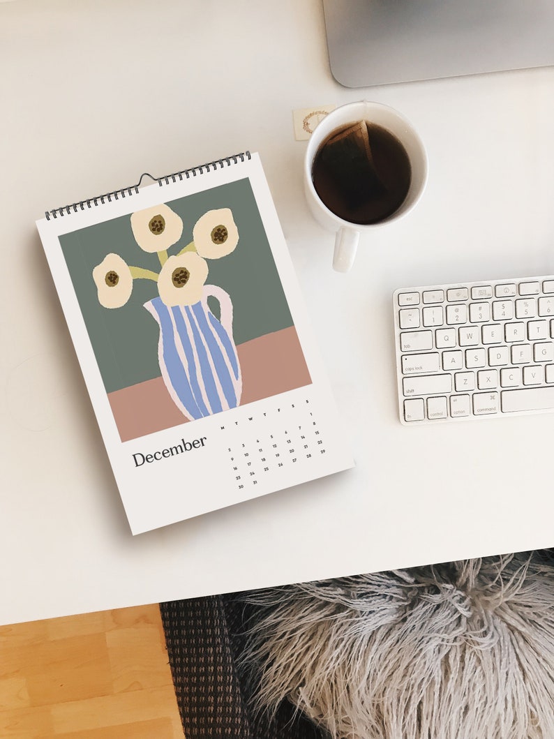 2024 Gallery Calendar, Monthly Calendar, Art Calendar, Abstract Organic