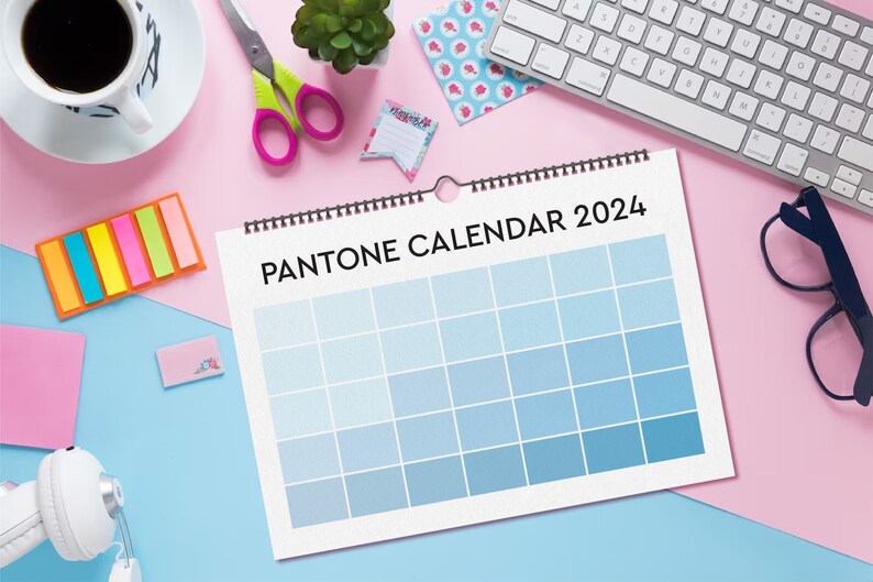 2024 Pantone Calendar, Wall Hanging Calendar, Pantone Planner, 2024
