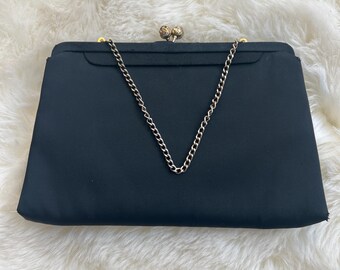 Hermoso bolso de noche vintage negro After Five