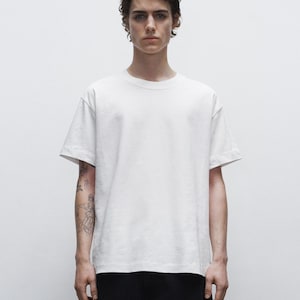 Blank Shirt Heavy oversized boxy t-shirt, black & white unisex casual tee, perfect for everyday wear, minimalist wardrobe gift, wholesale