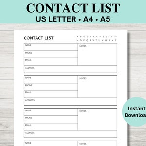 Contact List, Address List, Email List