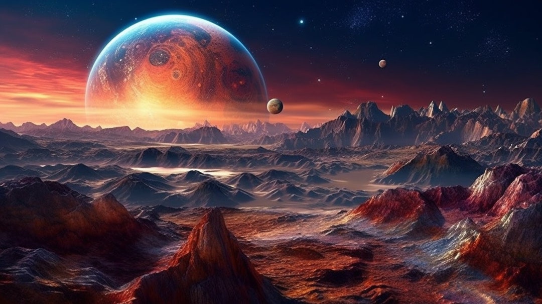 Space Scene Zoom or Teams Background, Futuristic Zoom