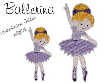 Ballerina Stickapplikation Aufbügler 2 Größen