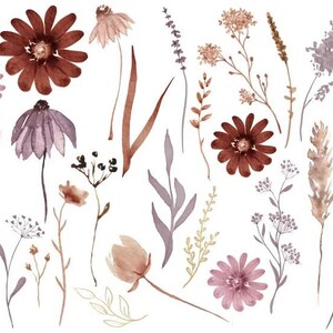 BS220 Set Bügelbild Blumen Trockenblumen Watercolour