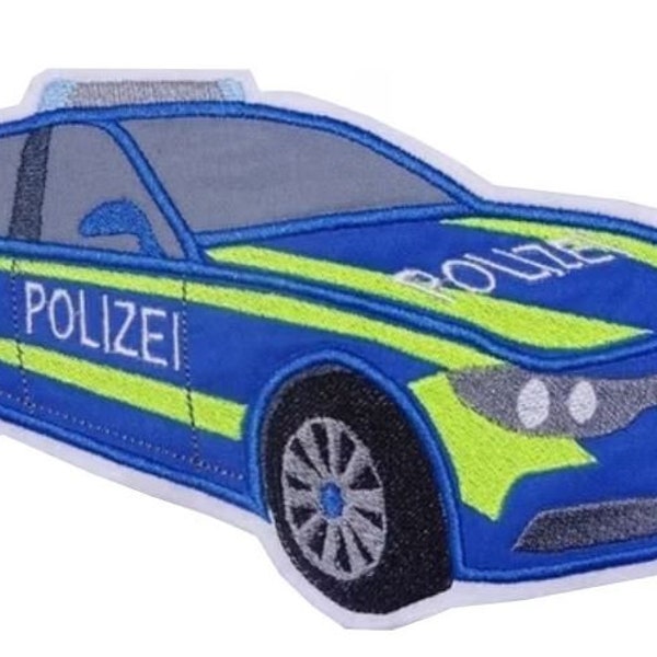 XL Polizeiauto Stickapplikation Aufbügler