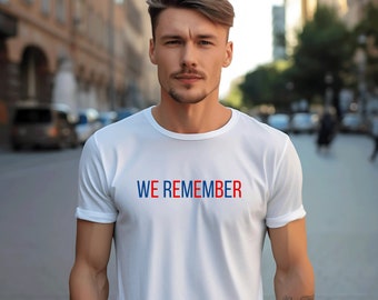 We Remember Shirt: Memorial Day, Thank You Veterans - American Flag Heart