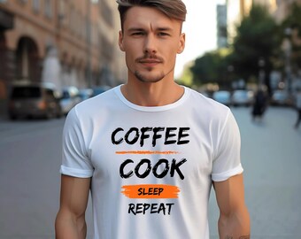 Coffee Cook Sleep Repeat T-Shirt - Unisex Jersey Tee