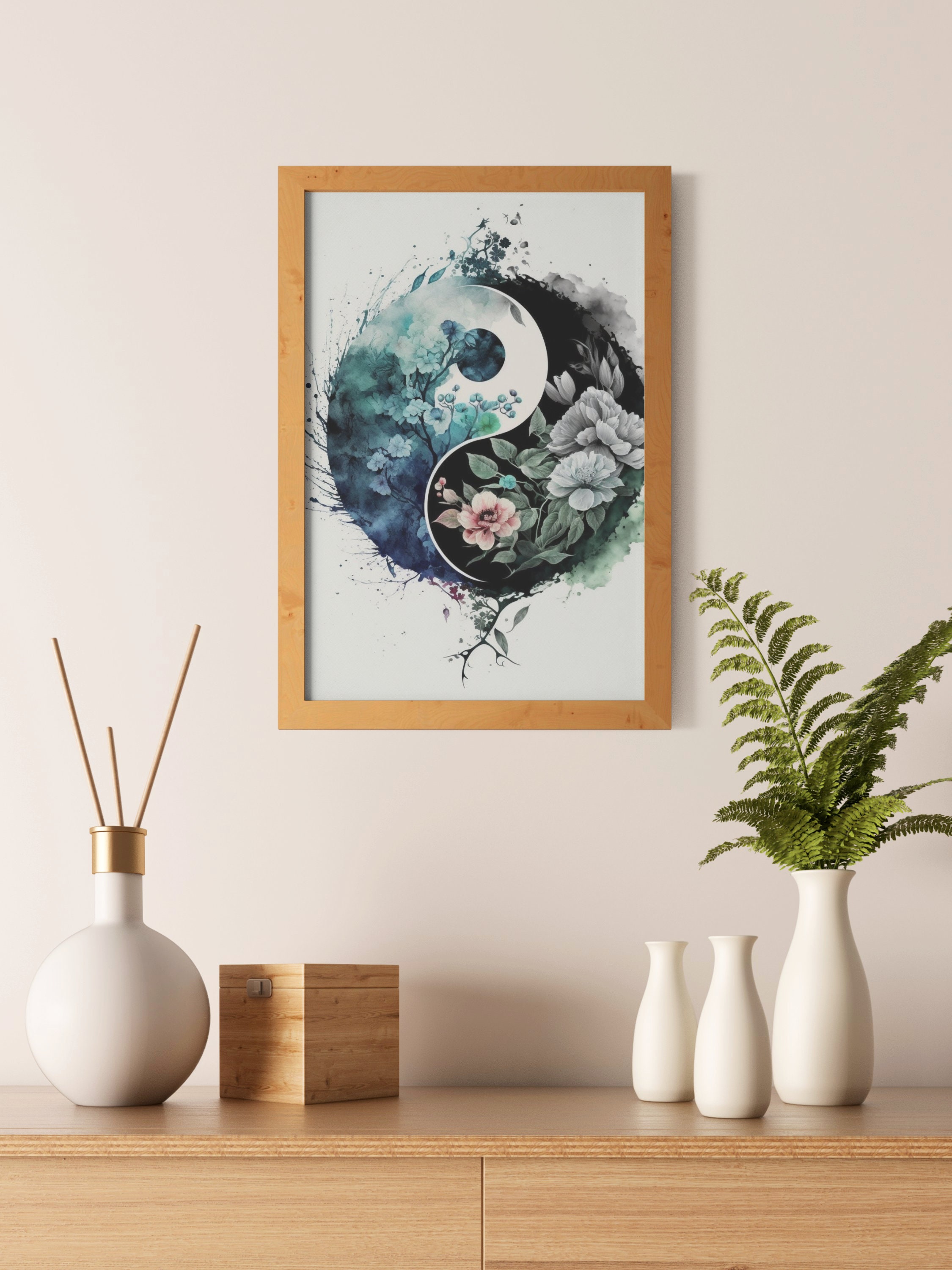 Yin Yang Buddhist Art Yin Yang Wall Art Digital Art Yin Yang Poster