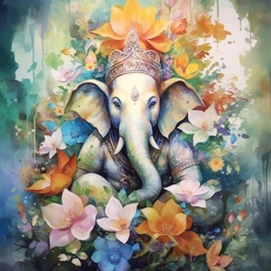 Ganesha | Buddhist Art | Ganesha Wall Art | Digital Art | Ganesha Poster | Mindful Art | Mindful Ganesha | Mindful Wall Art