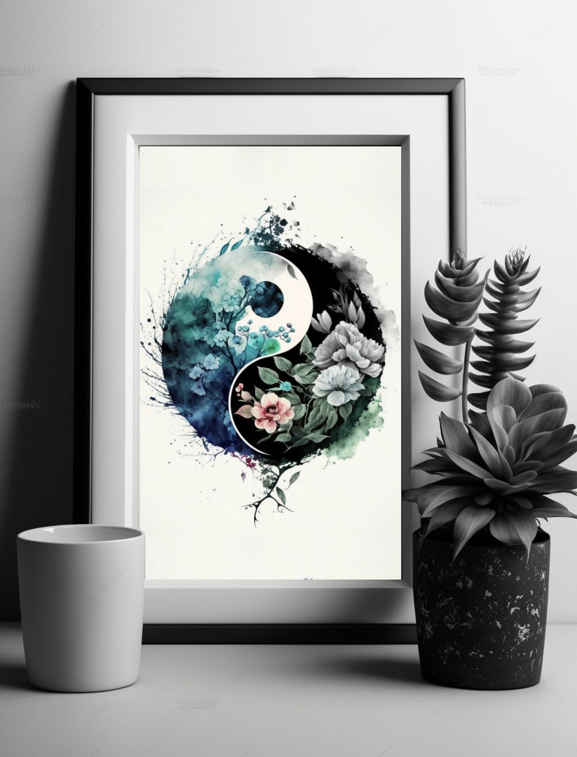 Yin Yang Buddhist Art Yin Yang Wall Art Digital Art Yin Yang Poster