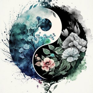 Yin Yang | Buddhist Art | Yin Yang Wall Art | Digital Art | Yin Yang Poster | Mindful Art | Mindful Yin Yang | Mindful Wall Art