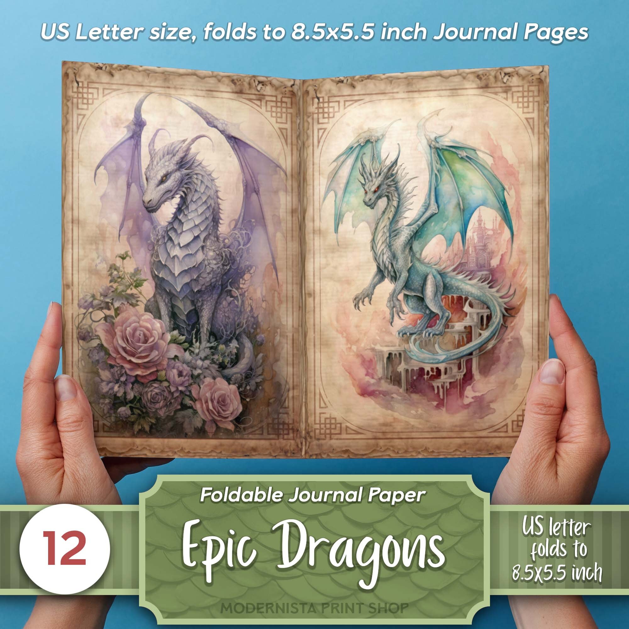 Dragon Junk Journal Pages: Vintage Ephemera (digital Download) - Etsy