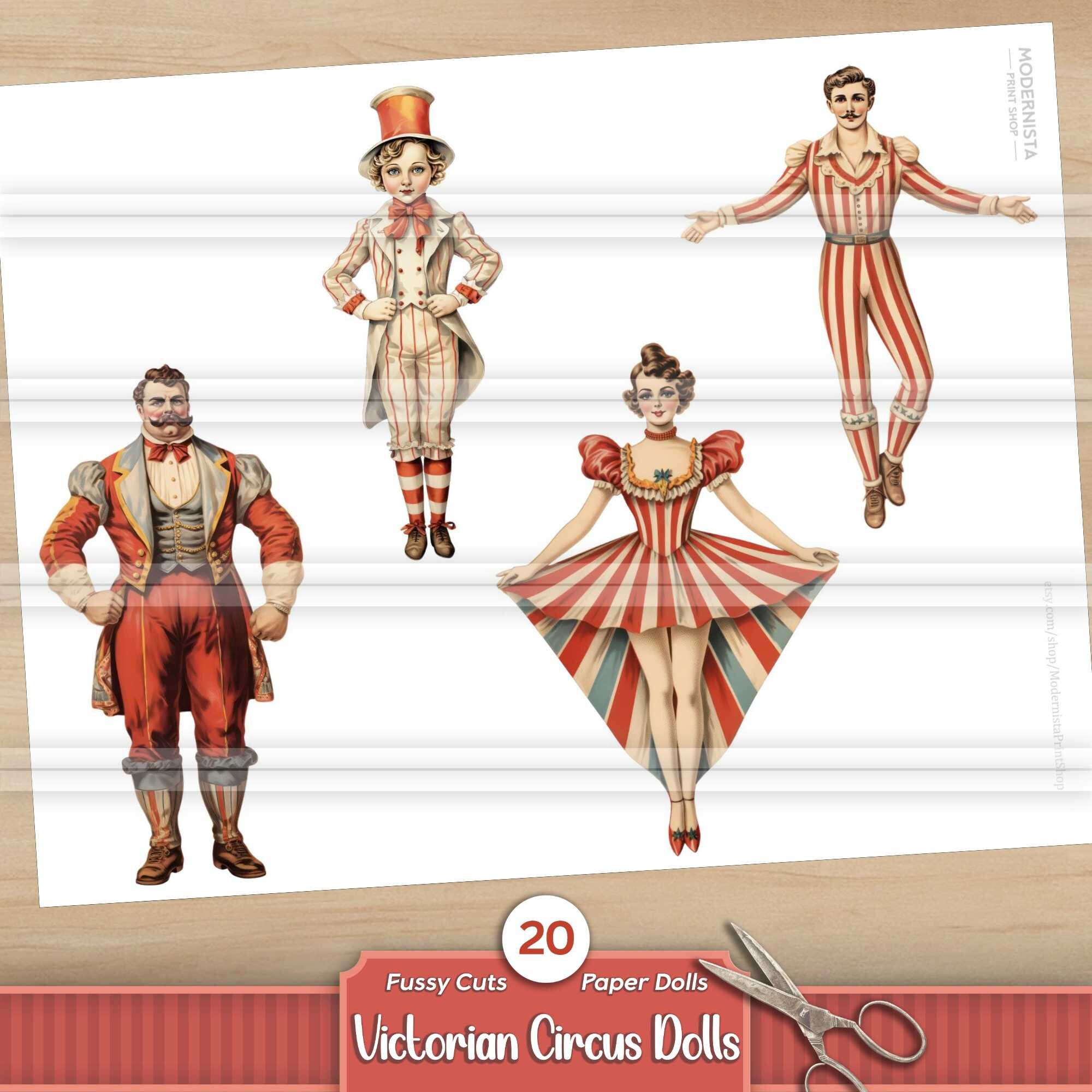 【当店一番人気】 Kit Dolls Paper Circus Victorian | Fussy | Journaling Dolls バレエ