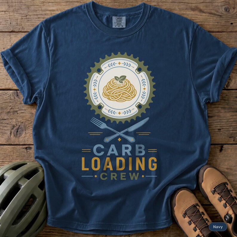 Loading Shirt Carb Loading Crew Cycling Shirt, Funny Vintage Pasta Bike Tee, Retro ...