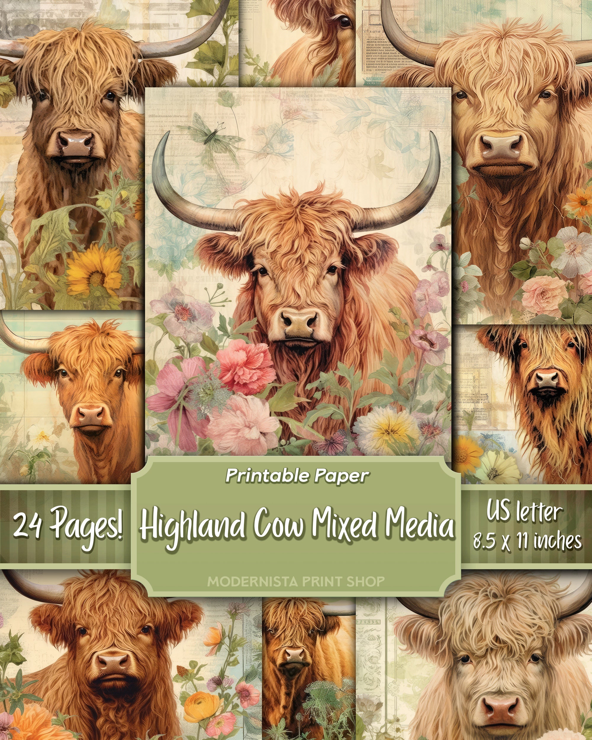 Animal Scottish Highland Cow Latch Hook Pillow Kit for Adults DIY Throw  Pillow Cover with Printed Canvas Crochet Yarn Needle Craft Easy Handmade