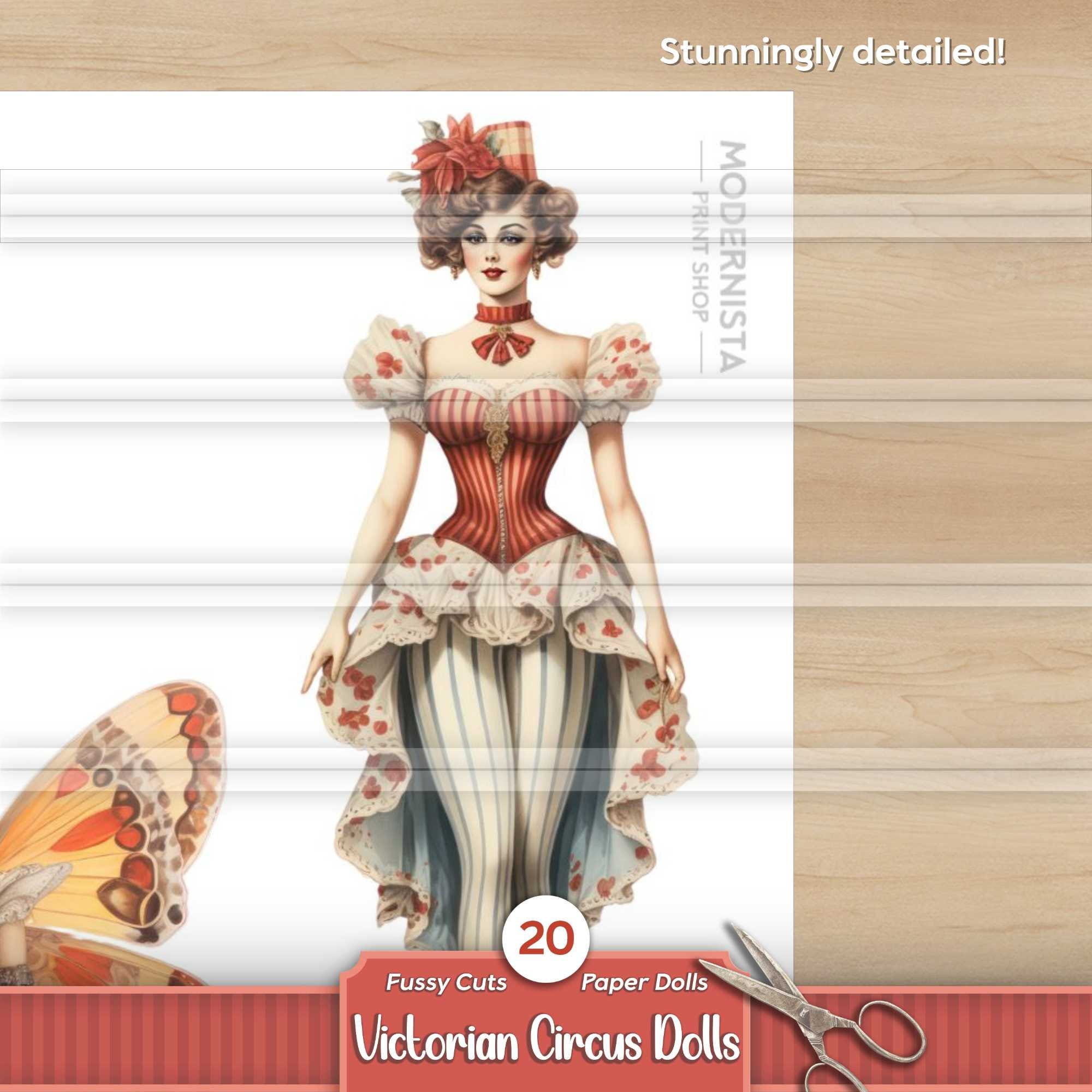 Victorian Circus Paper Dolls Kit | Dolls Journaling | Fussy