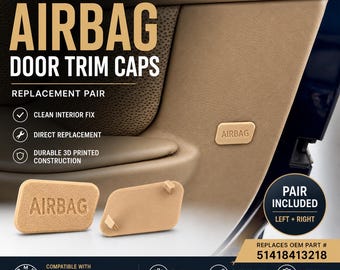 BMW E36 and BMW Z3 Airbag Door Trim Cap Replacement Pair (1992-2002) Beige
