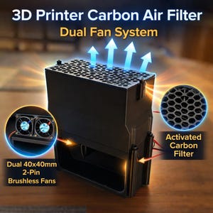 VentoBox: Air Filter for 3D Printing | Activated Carbon VOC Odor Reduction | Dual Fan System