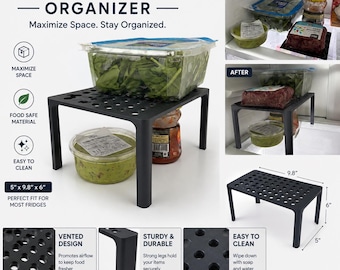 Fridge Shelf Organizer | Refrigerator Riser, Kitchen Space Saver, Food Storage Stand