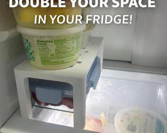 Fridge Space Saver Shelf | Refrigerator Organizer | Double Storage Rack for Small Fridges