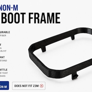 May include: Black shift boot frame for BMW Z3 Non-M models. The frame is made of PETG carbon fiber reinforced material, designed for a perfect snap-in fit. It replaces brittle factory frames and is heat resistant.