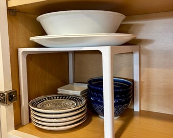 Kitchen Cabinet Organizer Shelf for Plates, Cups, and Bowls | Double your Cabinet Space