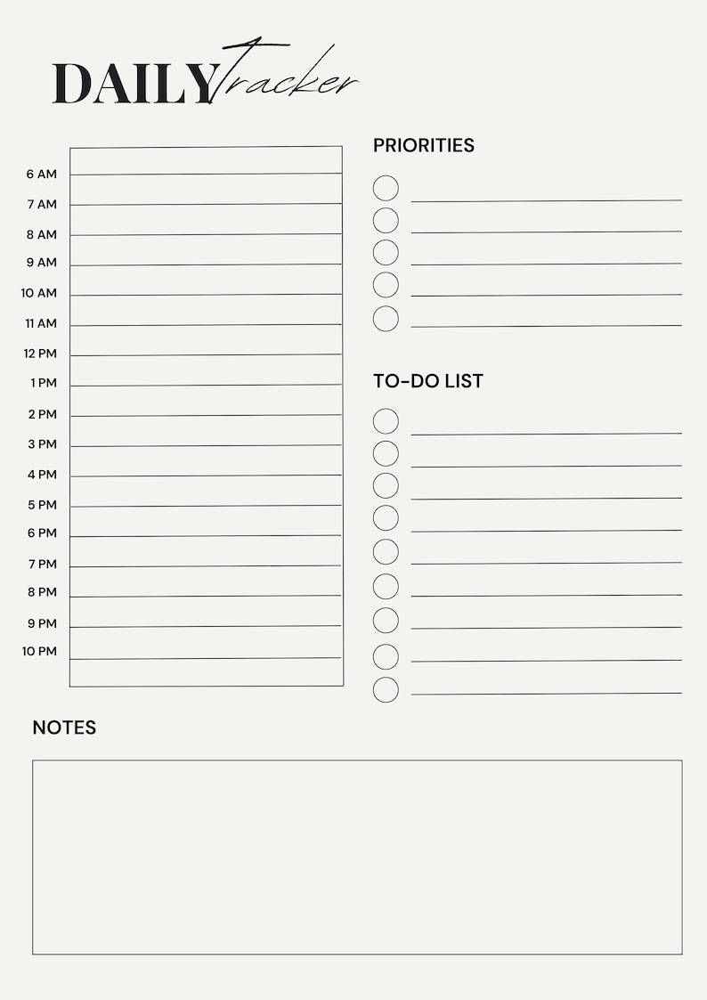 Daily Routine Template - Etsy