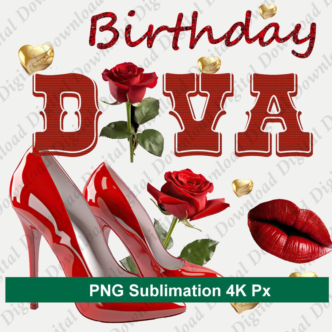 Geburtstag Diva png Datei png Bilder png für Sublimation Etsy Österreich