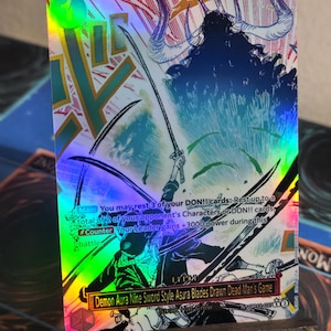 Demon Aura Nine Sword Style Asura Blades Drawn Dead Man&#39;s Game alt art op12-037 One Piece proxy