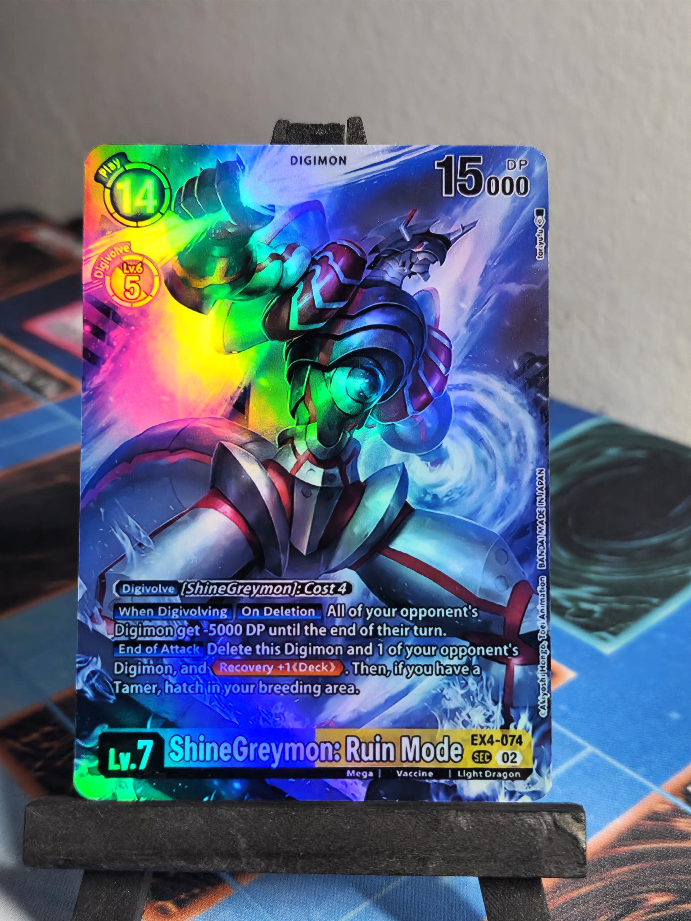 rikurin　011、019、046、074 Shinegreymon Ruin Mode Alt Art Ex4-074 Digimon Proxy - Etsy
